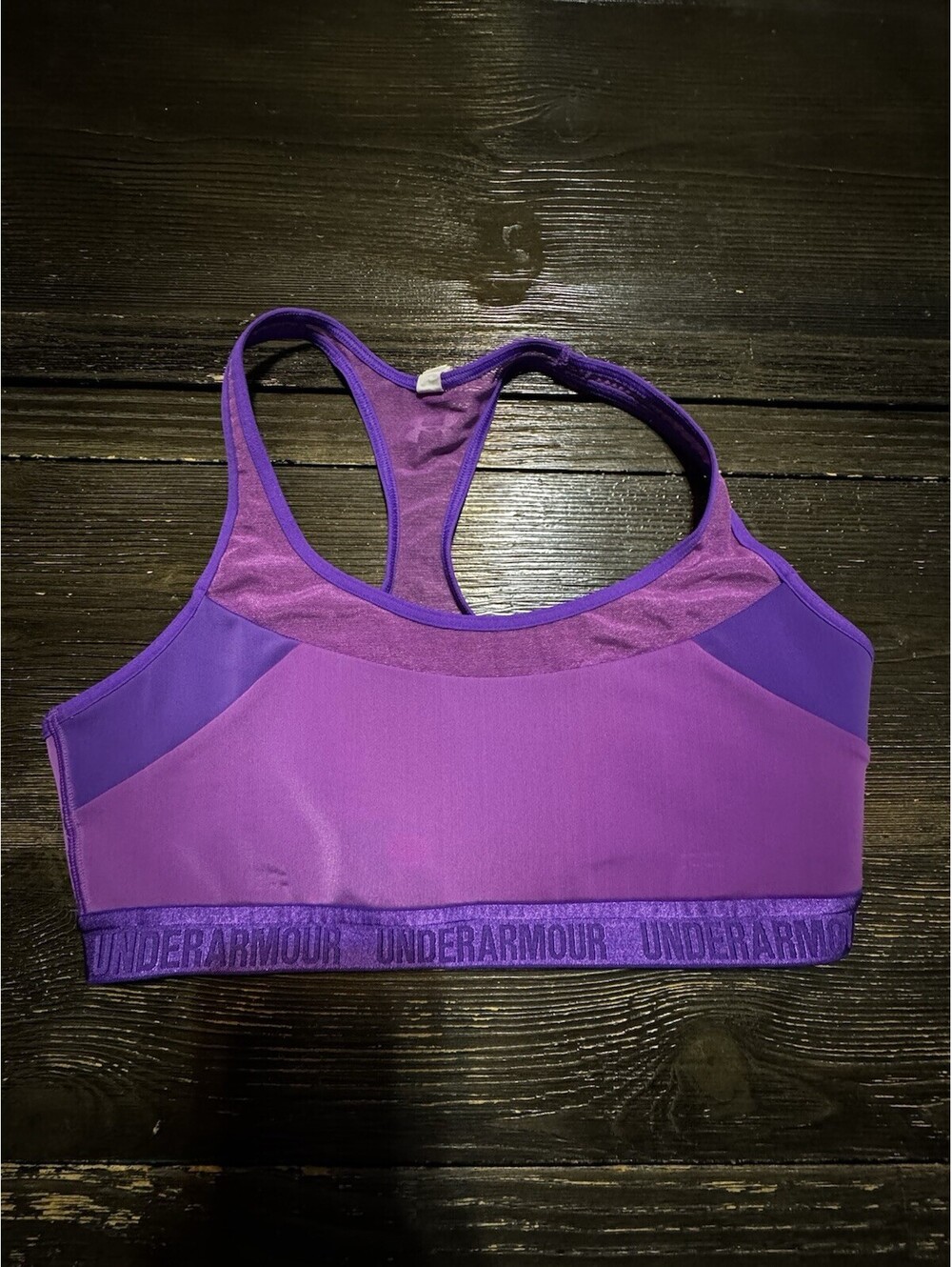 Under Armour Compression Sports Bra Purple Racerback Mesh Women’s Small